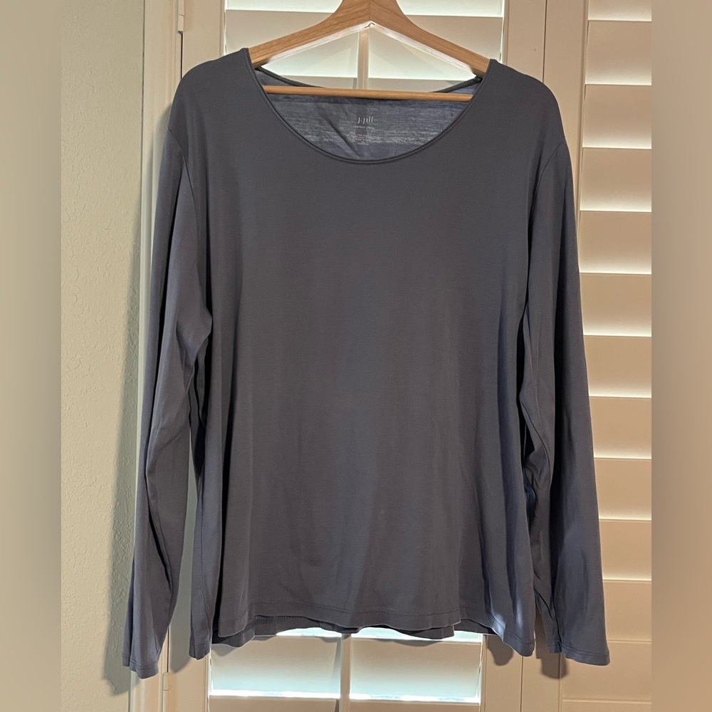 J. Jill Perfect Puma - Long sleeve Top Gray/Blue